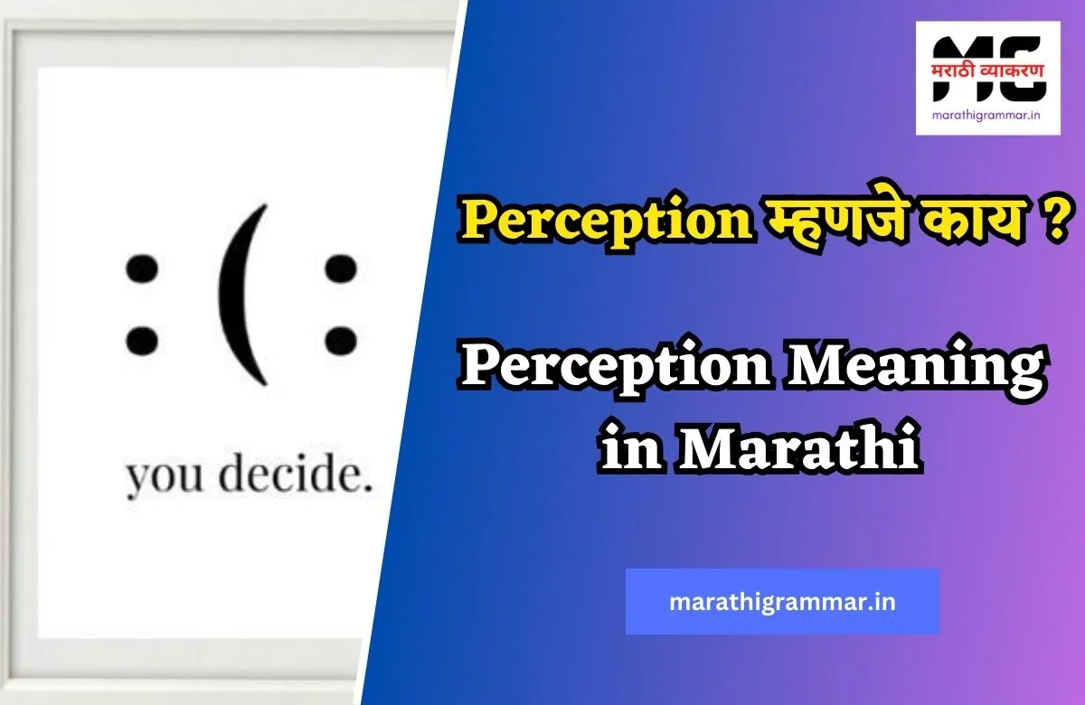 Perception Meaning in Marathi | Perception म्हणजे काय ? 